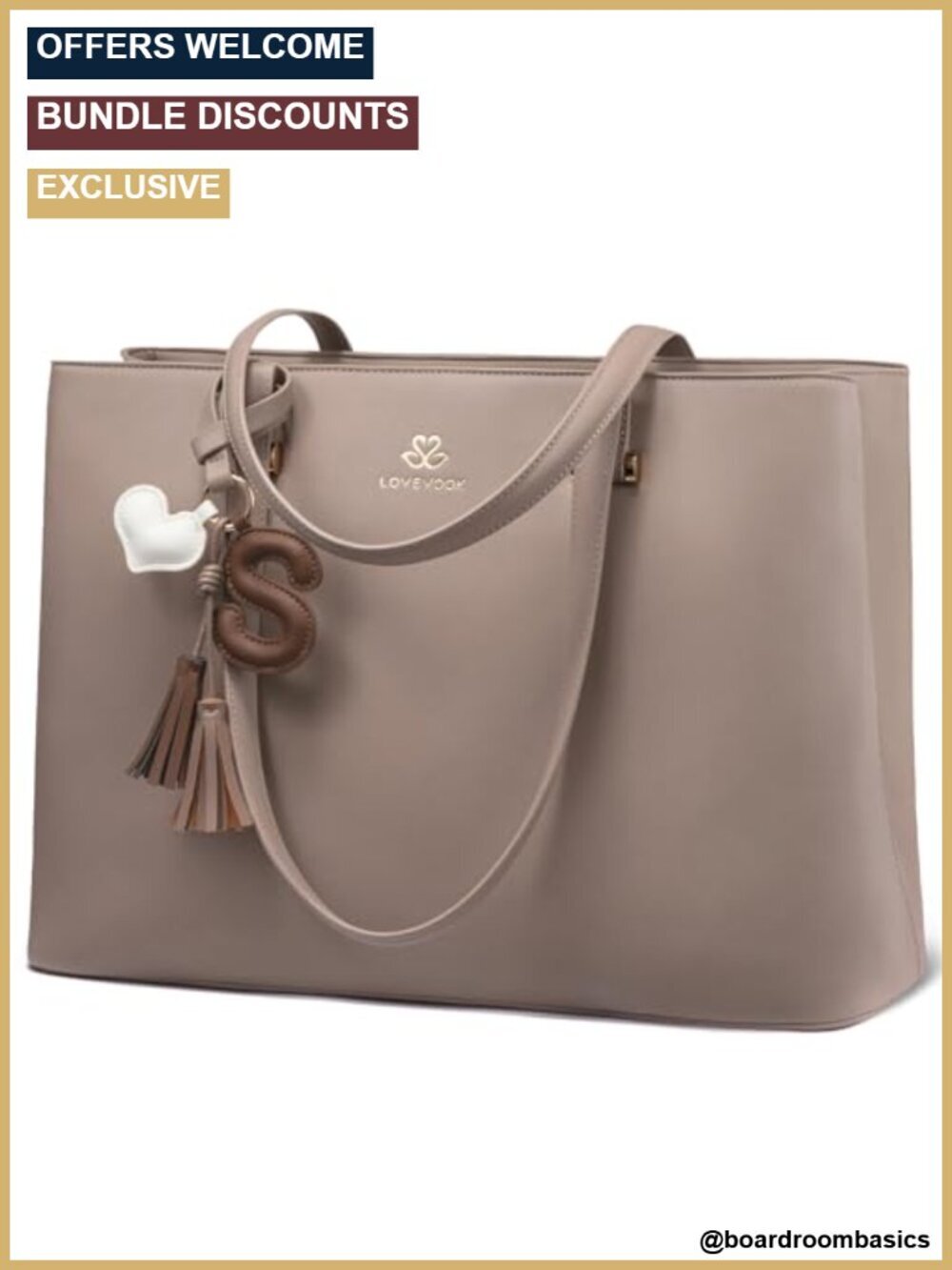 Faux Leather Work Tote Bag Laptop 15.6" Top Handle Satchel